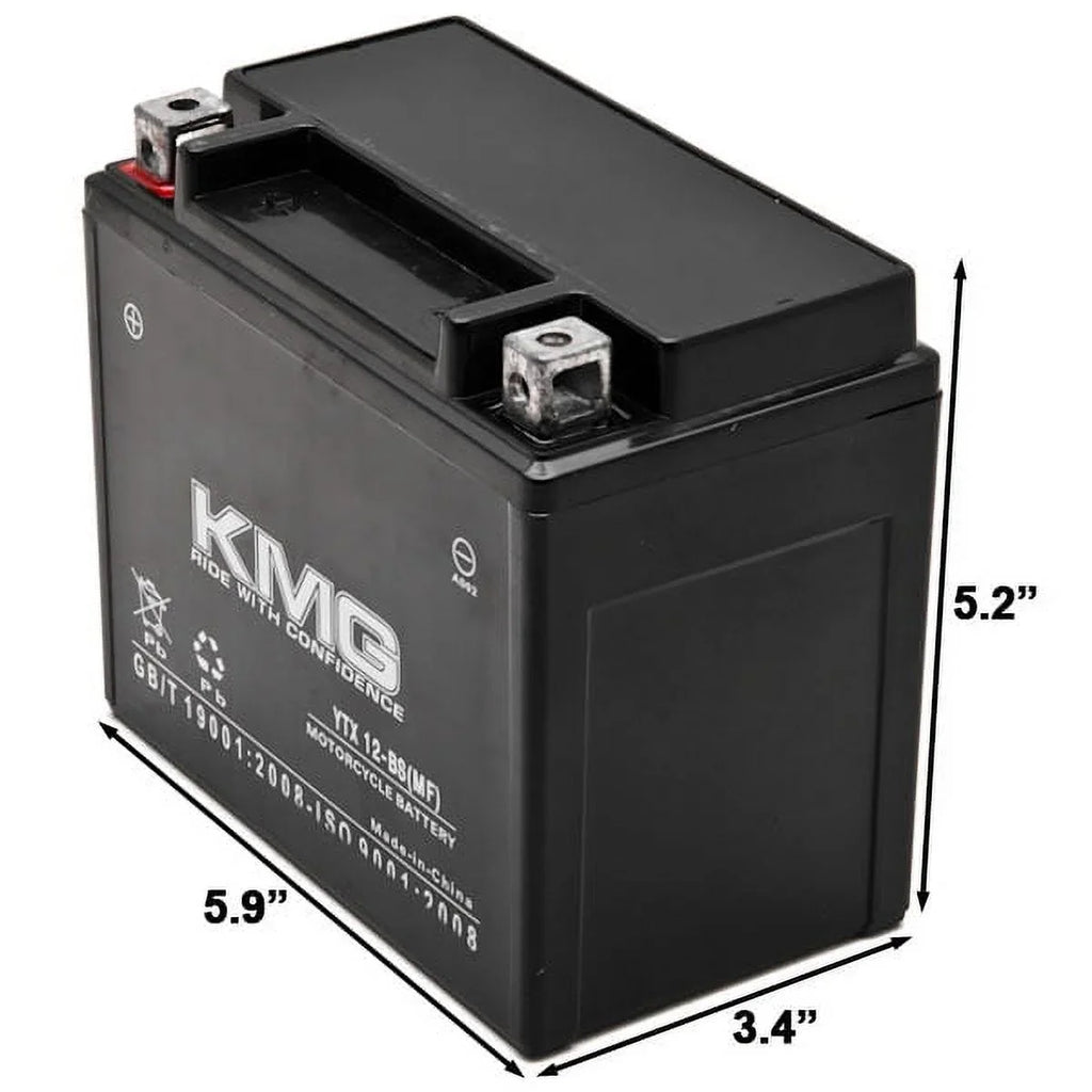 KMG Battery Compatible with Suzuki 1000 GSX-R1000 2001-2004 YTX12-BS Sealed Maintenance Free Battery High PerFormance 12V SMF OEM Replacement Powersport Motorcycle ATV Scooter Snowmobile