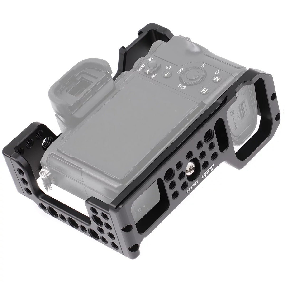Htovila Camera Cage Aluminum Alloy Video Cage Replacement for A7M3 A7R3 A9 Mirrorless Camera with Cold Shoe Mount 1/4 Inch & 3/8 Inch Screw Holes