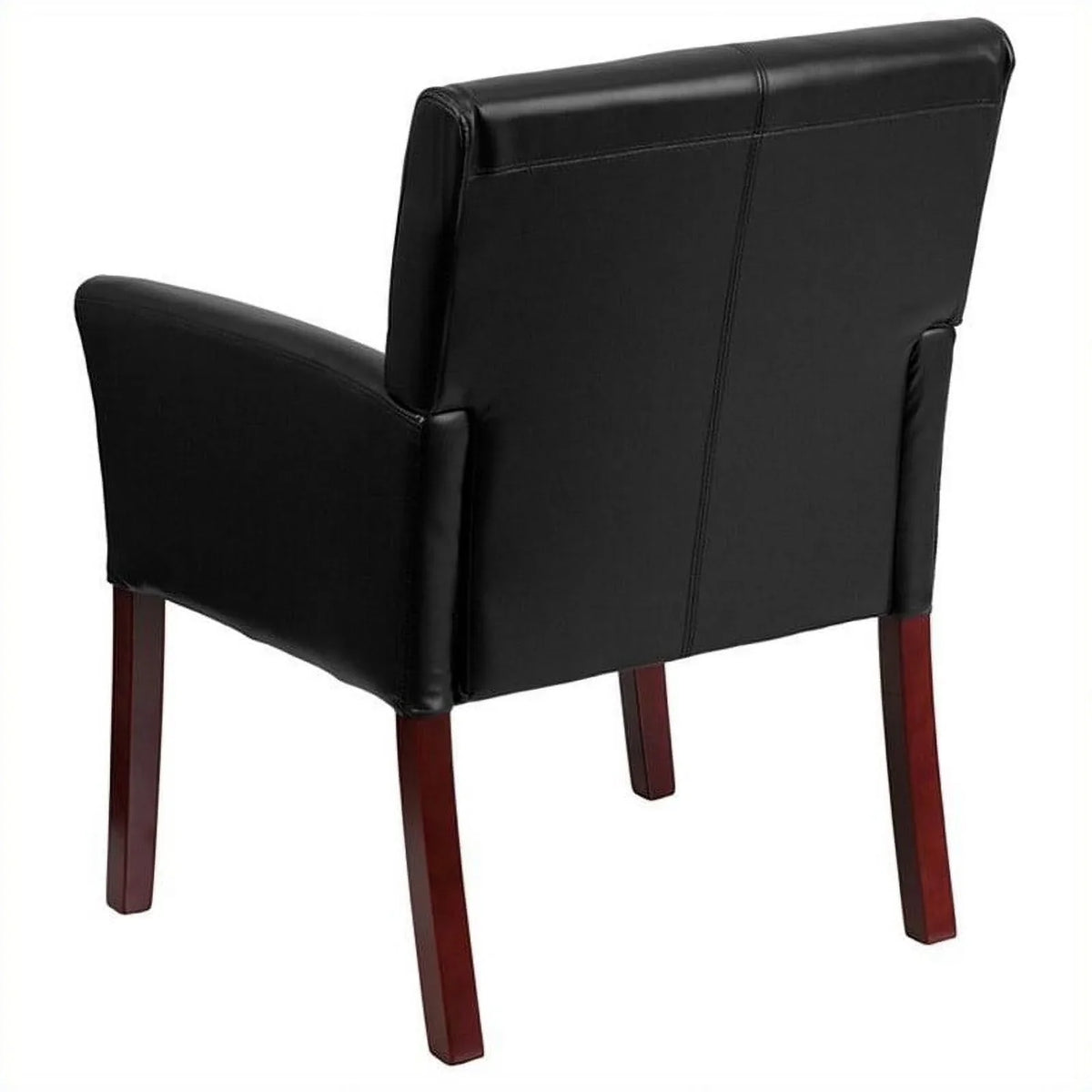 Kingfisher Lane Executive Side Guest Chair in Jet with Mahogany Legs
