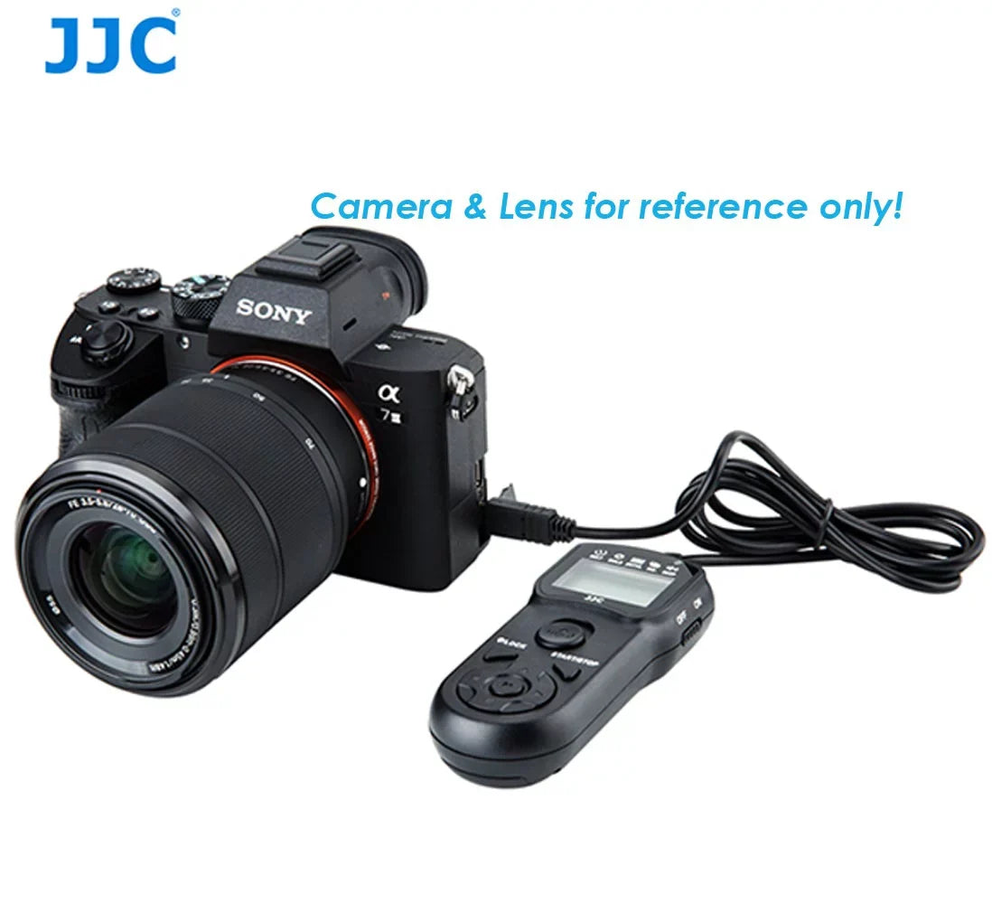 JJC TM-F2 Intervalometer LCD Timer Remote for A7 II III A7R II III IV A7S II III A7M2K A9 A9II RX1R II RX10 RX10 II III RX100II RX100III RX100M4 RX100M5 RX100M5A RX100M6 RX100M7 A3000 A3500 A5000