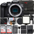 EOS R10 Mirrorless Camera (Body Only) with 2 Pack SanDisk 128GB Memory Card + Case + LED Flash + SV Premium Accessory Bundle