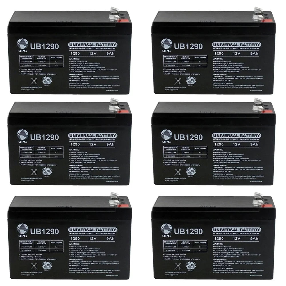 12V 9Ah SLA Battery for The Evo 500w Electric Scooter - 6 Pack