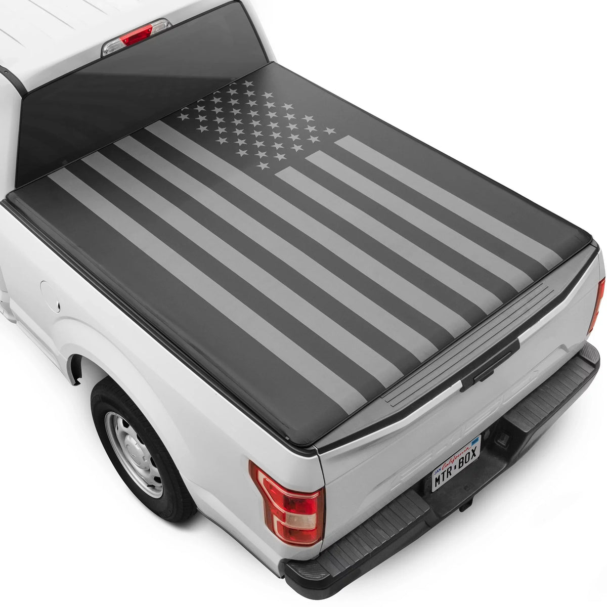 Dark Flag Tonneau Cover Soft Roll-up Truck Bed Protector All Weather Retractable for Ram 1500 2002-2023 2500/3500 2003-2020 6.4 ft