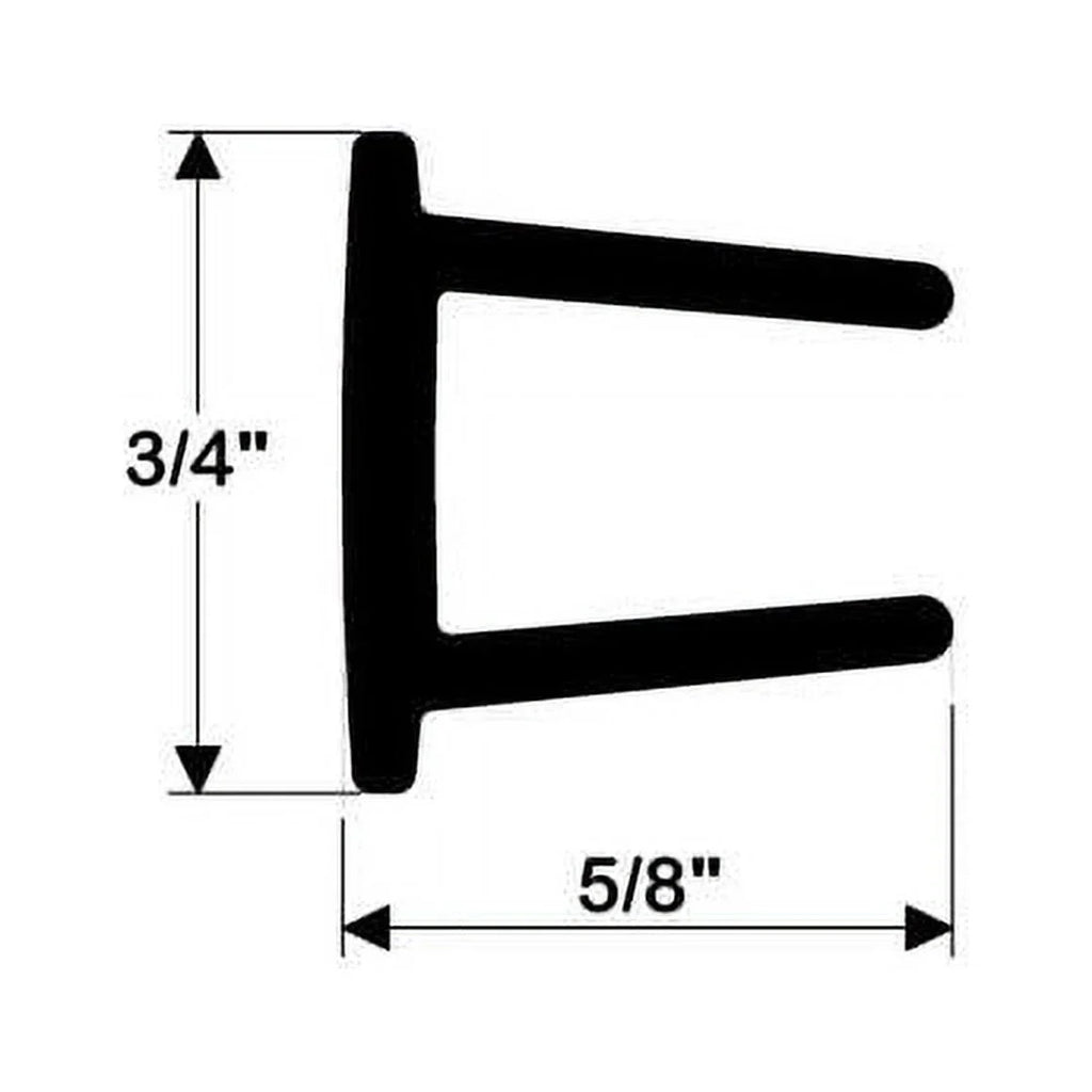Taco Marine V22-3162BKA12 Rigid Vinyl, Ebony Rub Rail, 11/16"W x 3/4"H x 12'L