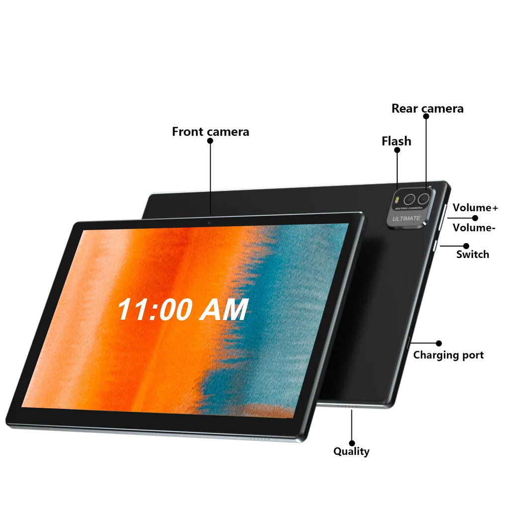 Coopers 2 in 1 Tablet, 10 inch Android 11 Tablet with Keyboard 4GB+64GB+512GB Expandable Dual Camera, WiFi, Bluetooth, Long Battery Life, Certified Tablet PC