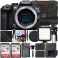 EOS R10 Mirrorless Camera (Body Only) with 2 Pack SanDisk 32GB Memory Card + Case + LED Flash + SV Premium Accessory Bundle