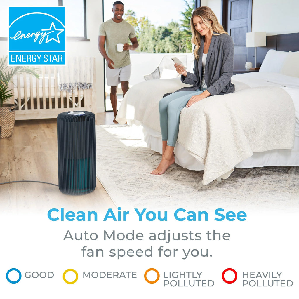 Pure Enrichment ® Smart 5-in-1 True HEPA Air Purifier with UV-C Light and App Control Graphite