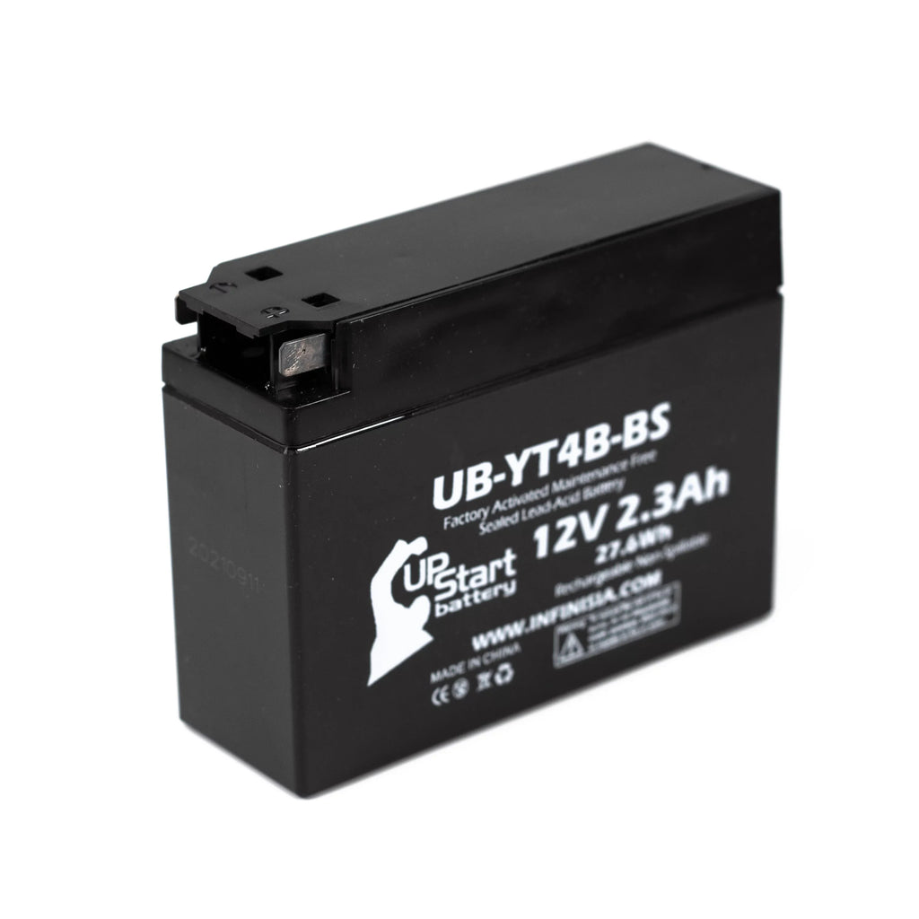 2-Pack UpStart Battery Replacement 2012 Yamaha SR400 (FI) 400CC Factory Activated, Maintenance Free, Motorcycle Battery - 12V, 2.3Ah, UB-YT4B-BS