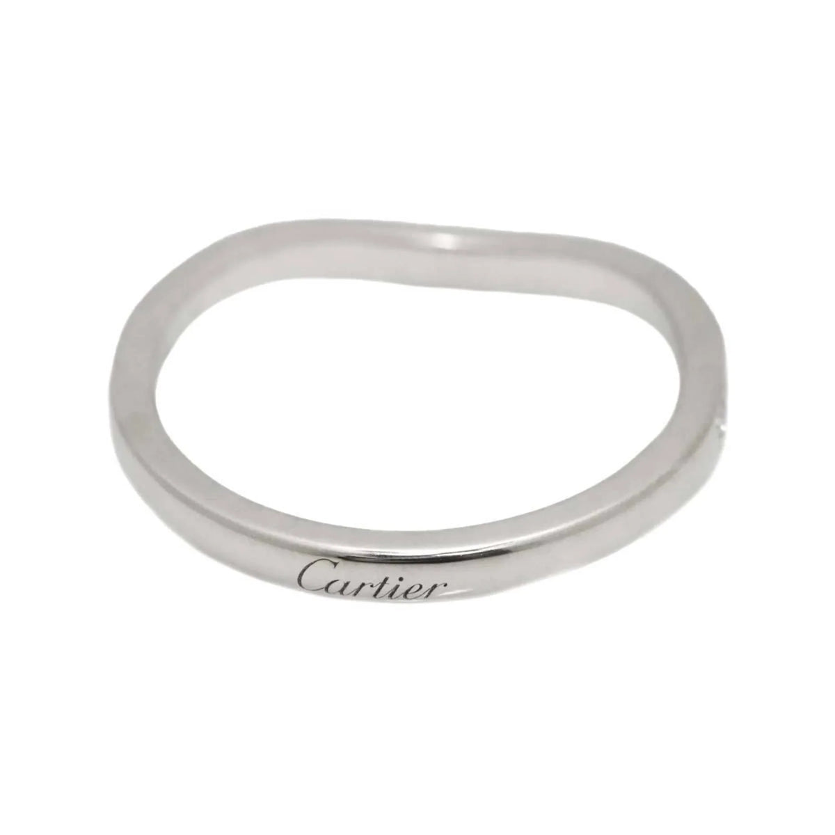 Pre-Owned Cartier Ballerina Curve #48 Ring Half Diamond Pt Platinum Ballerine (Good)