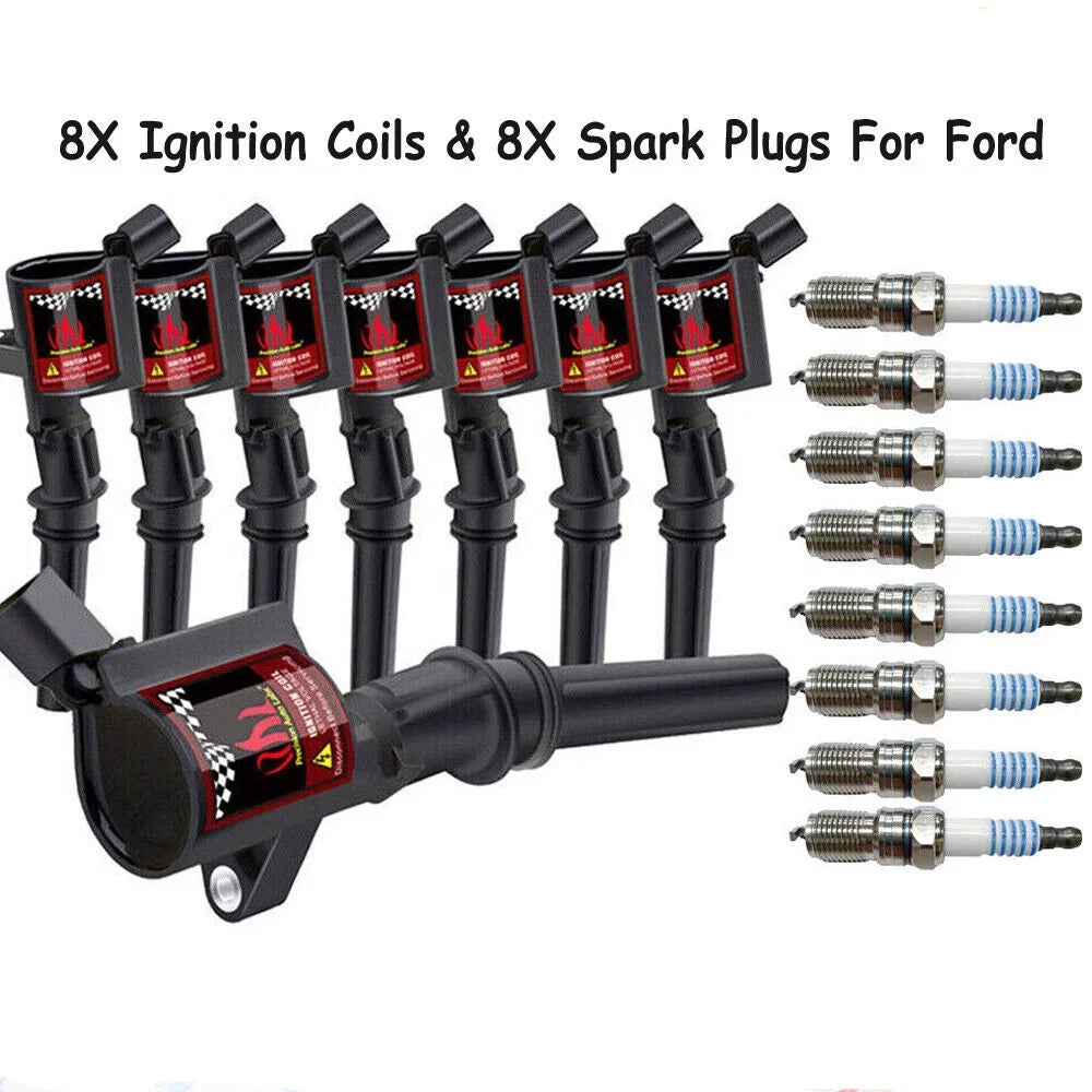 8 Jet Ignition Coil FD503 DG508 C1417 DG457 & Spark Plug ITR6F13 4477 Compatible with Ford E-250 V8 4.6L & 5.4L 2003 2004 2005 2006 2007 2008 2009 2010 2011 2012 2013 2014