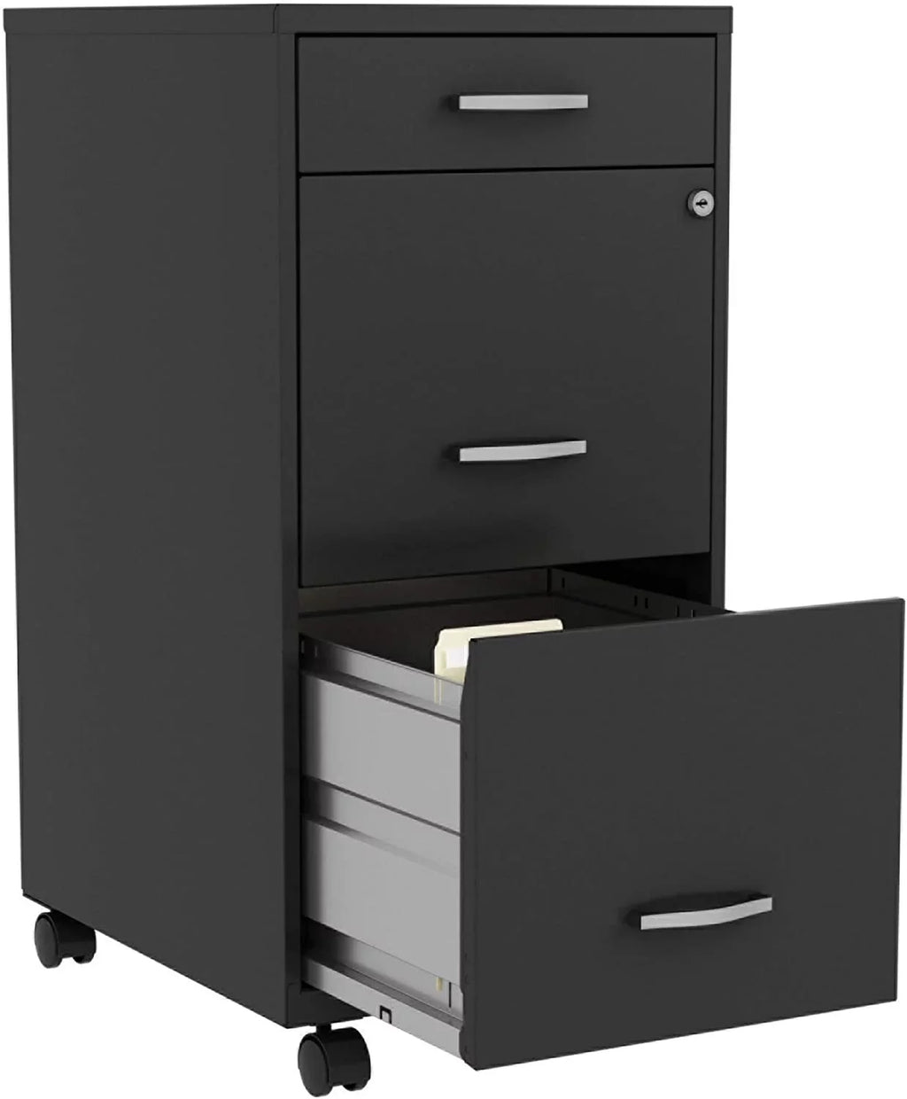 HYHBIBOOM LYS SOHO Box/File/File 3-Drawer Mobile File Cabinet Dark 14.3" x 18" x 29.5"