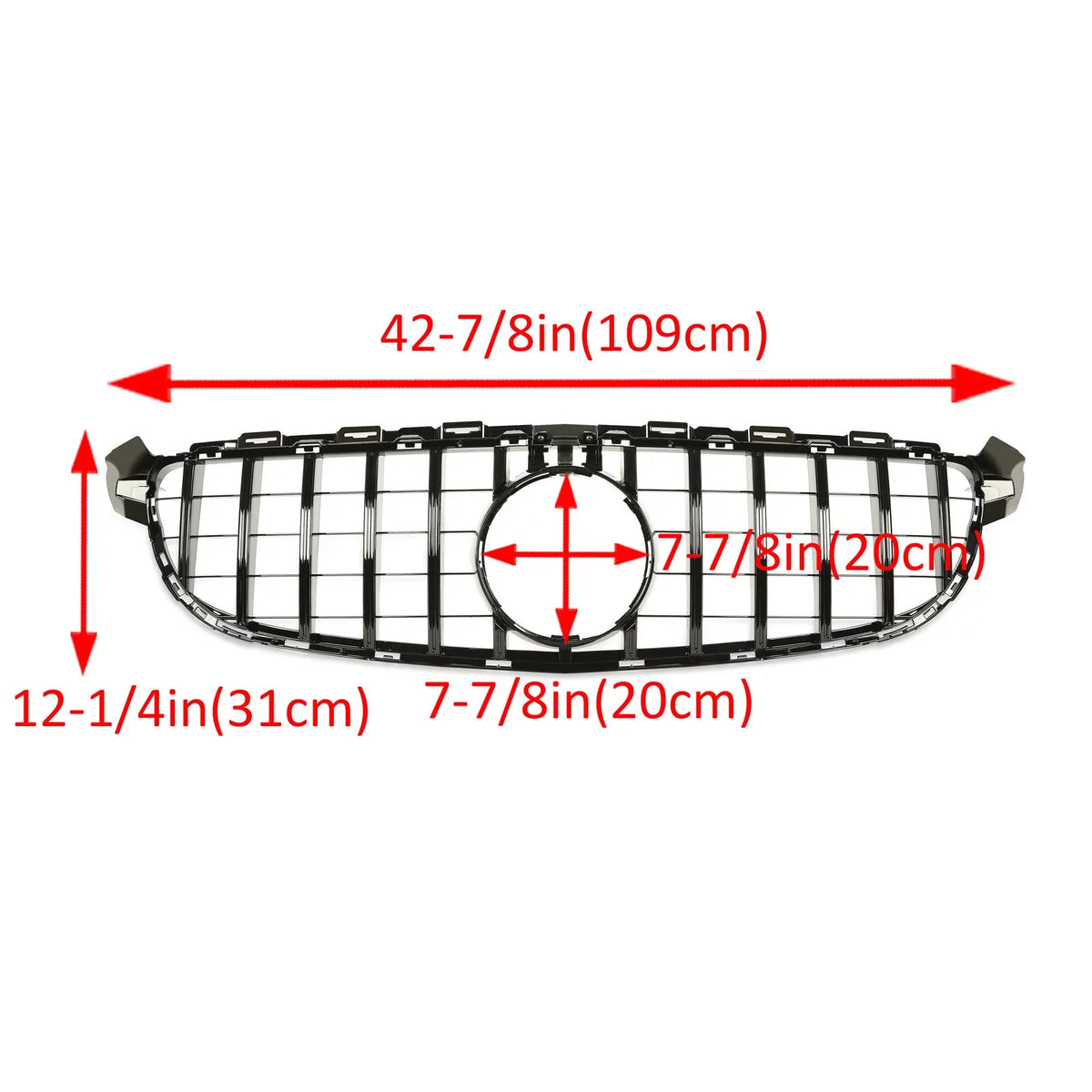 Kojem Front Bumper Grille for 2015 2016 2017 2018 Mercedes Benz W205 C63 AMG S Dark Painted for Both with Or without Camera Model Cover