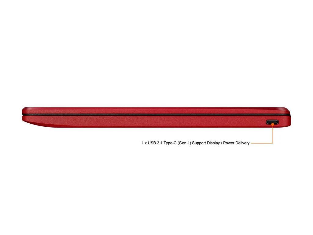 Chromebook Laptop in Red, 12, Celeron, 32GB Flash Storage, 4GB RAM, C223NA-DH02-RD