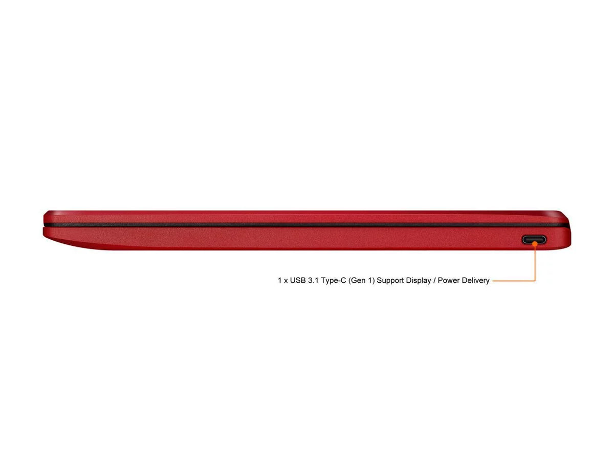 Chromebook Laptop in Red, 12, Celeron, 32GB Flash Storage, 4GB RAM, C223NA-DH02-RD