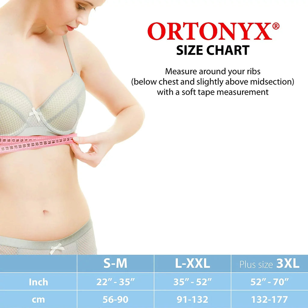 ORTONYX 6.25" Broken Rib Brace Unisex - Elastic Chest Wrap Comppression Support Belt - Rehabilitation of Cracked, Fractured, Dislocated Ribs Post-Surgery Aid Plus Size 3XL Ebony / ACOX5226-BK-3XL