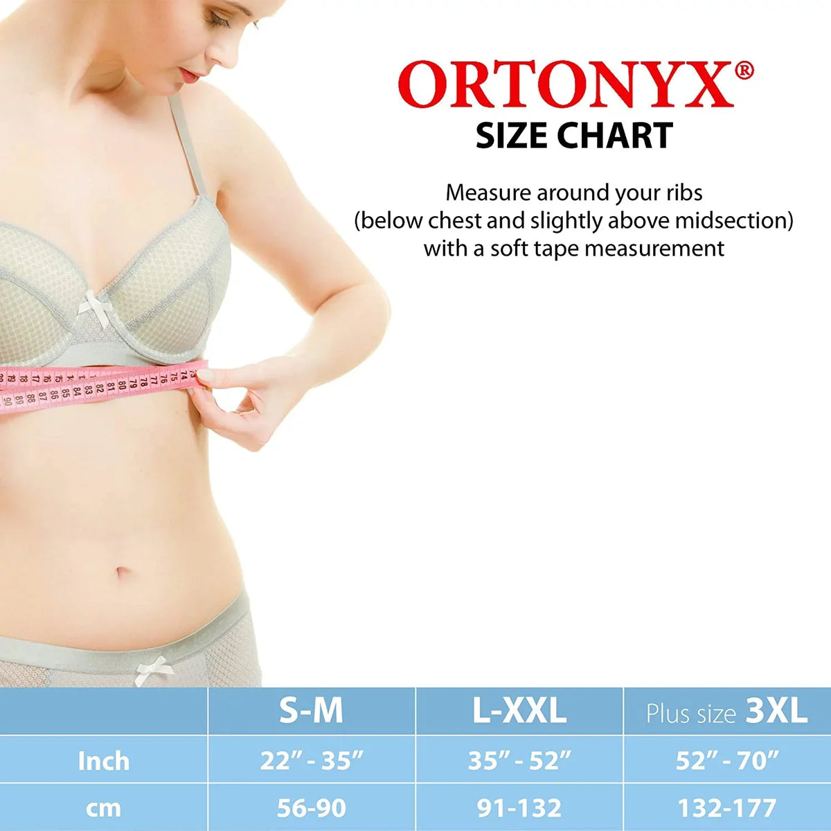 ORTONYX 6.25" Broken Rib Brace Unisex - Elastic Chest Wrap Comppression Support Belt - Rehabilitation of Cracked, Fractured, Dislocated Ribs Post-Surgery Aid Plus Size 3XL Ebony / ACOX5226-BK-3XL