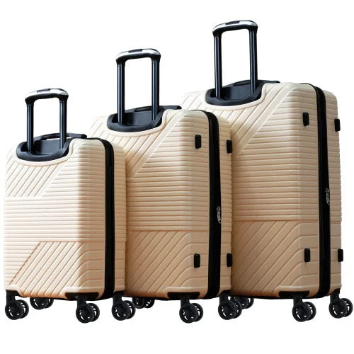 Zateety Hardshell Luggage Sets 3 Piece double spinner 8 wheels Suitcase with TSA Lock Load 20''24''28''