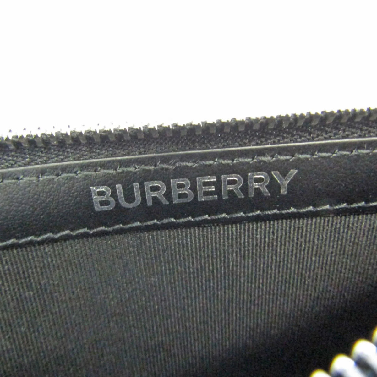 Pre-Owned Burberry Coin Case 8051832 Leather Card Case Ebony (Good)