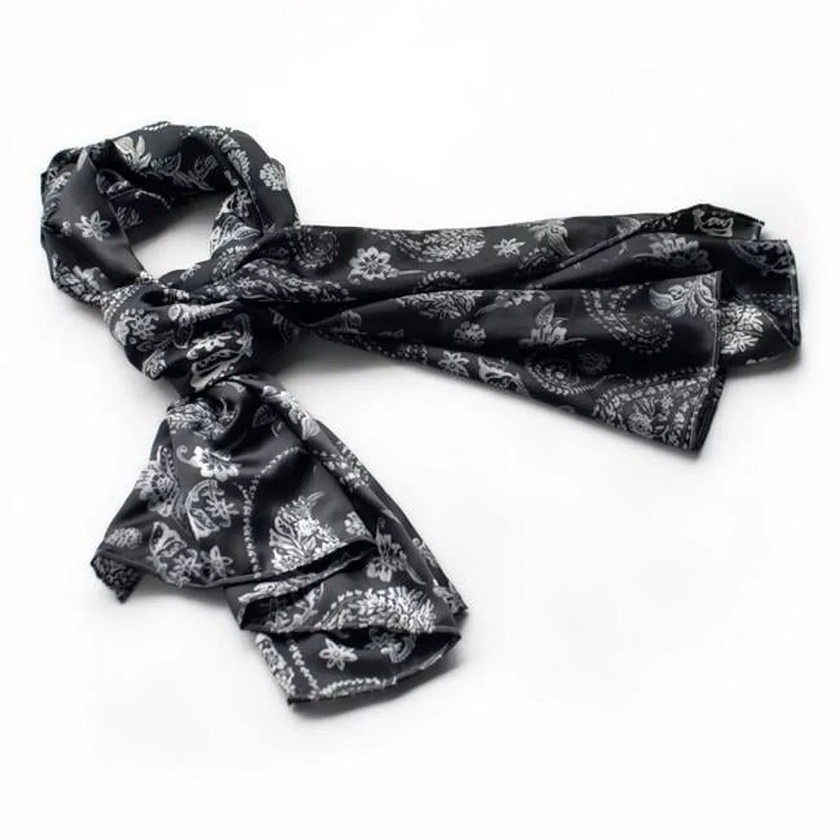 BRA-SCA01024-L Blancho Ebony Flower and Paisley Noble Decent Soft Natural Silk Scarf/Wrap/ShawlLarge