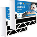 20x25x5 Air Filter Odor Eliminator Carbon Filter MERV 8 Comparable to MPR 700 & FPR 5 Compatible with Honeywell FC100A1037 2 Pack by AIRX FILTERS WICKED CLEAN AIR.