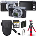 PowerShot G7 X Mark III Digital Camera (Silver) + Spider Tripod + Case - 32GB Kit