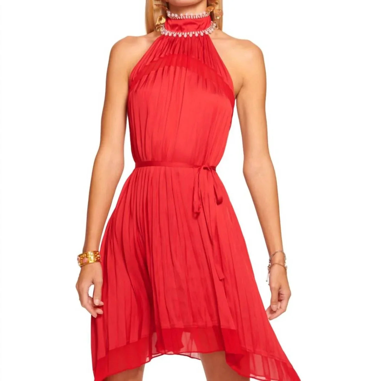 Women's Ramy Brook Jet Tie, Party Size M Cocktail Dress Soiree Red