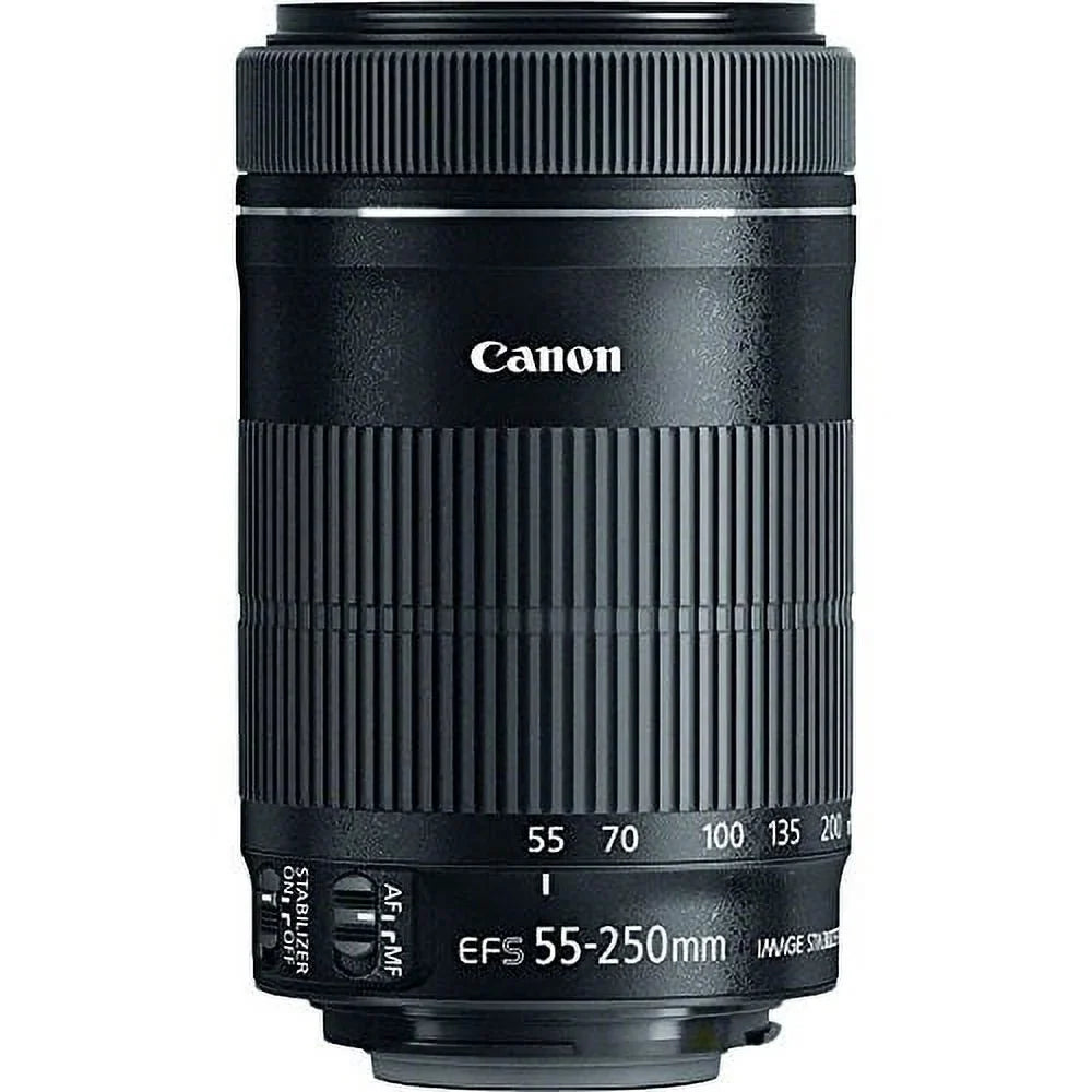 EF-S 55-250mm IS STM Camera Lens. PagingZone Deluxe Kit Includes, 3Piece Filter Set + Lens Case + Lens Hood + 32GB Class 10 Card. For EOS 6D, 70D, 5D MK II III, Rebel T3, T3i, T4i, T5, T5i SL1.