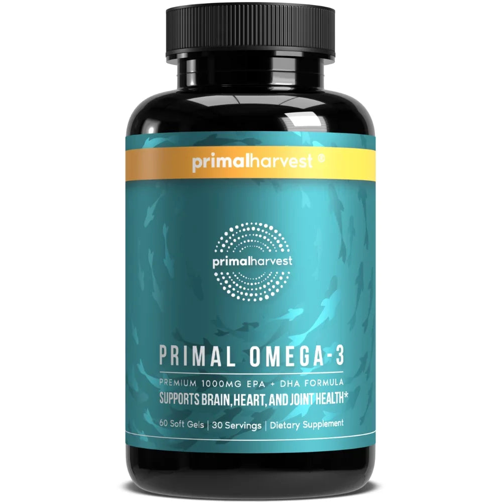 Primal Harvest Omega 3 Fish Oil Supplement, 60 Capsules