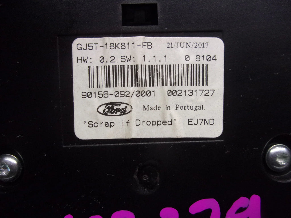 Pre-Owned 2017-2019 Ford Escape Radio Control Panel ID GJ5T-18K811-FB OEM (Good)