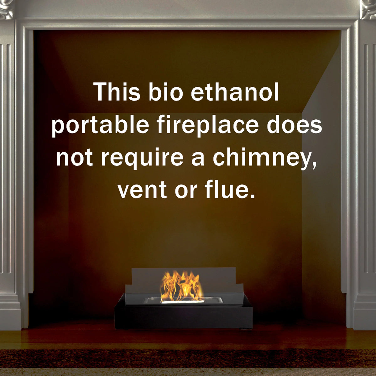 Northwest 2-Pack Rectangular Indoor or Outdoor Ventless Bio Ethanol Tabletop Fireplace, Dark