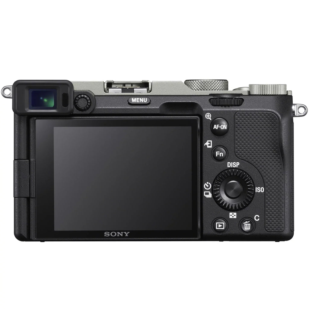 a7C Mirrorless Full Frame Camera Body with FE 24mm F2.8 G Compact Lens SEL24F28G Silver ILCE7C/S Bundle with Deco Gear Photography Backpack Case + Microphone + LED + Monopod and Accessories