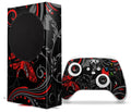 WraptorSkinz Skin Wrap compatible with the 2020 XBOX Series S Console and Controller Twisted Garden Gray and Red (XBOX NOT INCLUDED)