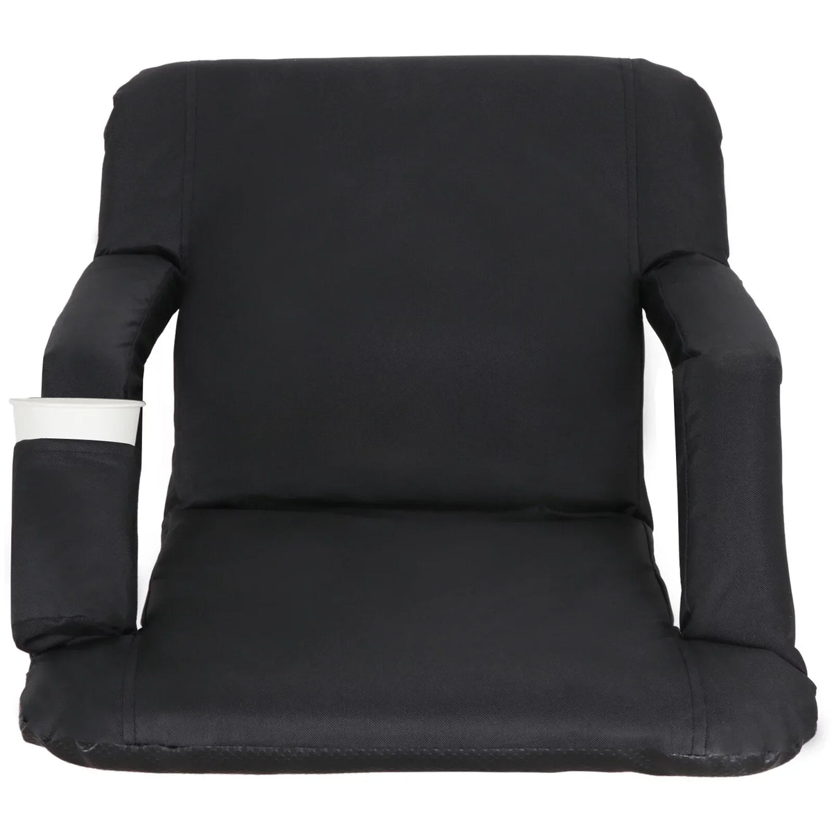 ZenSports 2PCS Portable Stadium Seat Chair for Bleacher 6 Reclining Positions Ebony