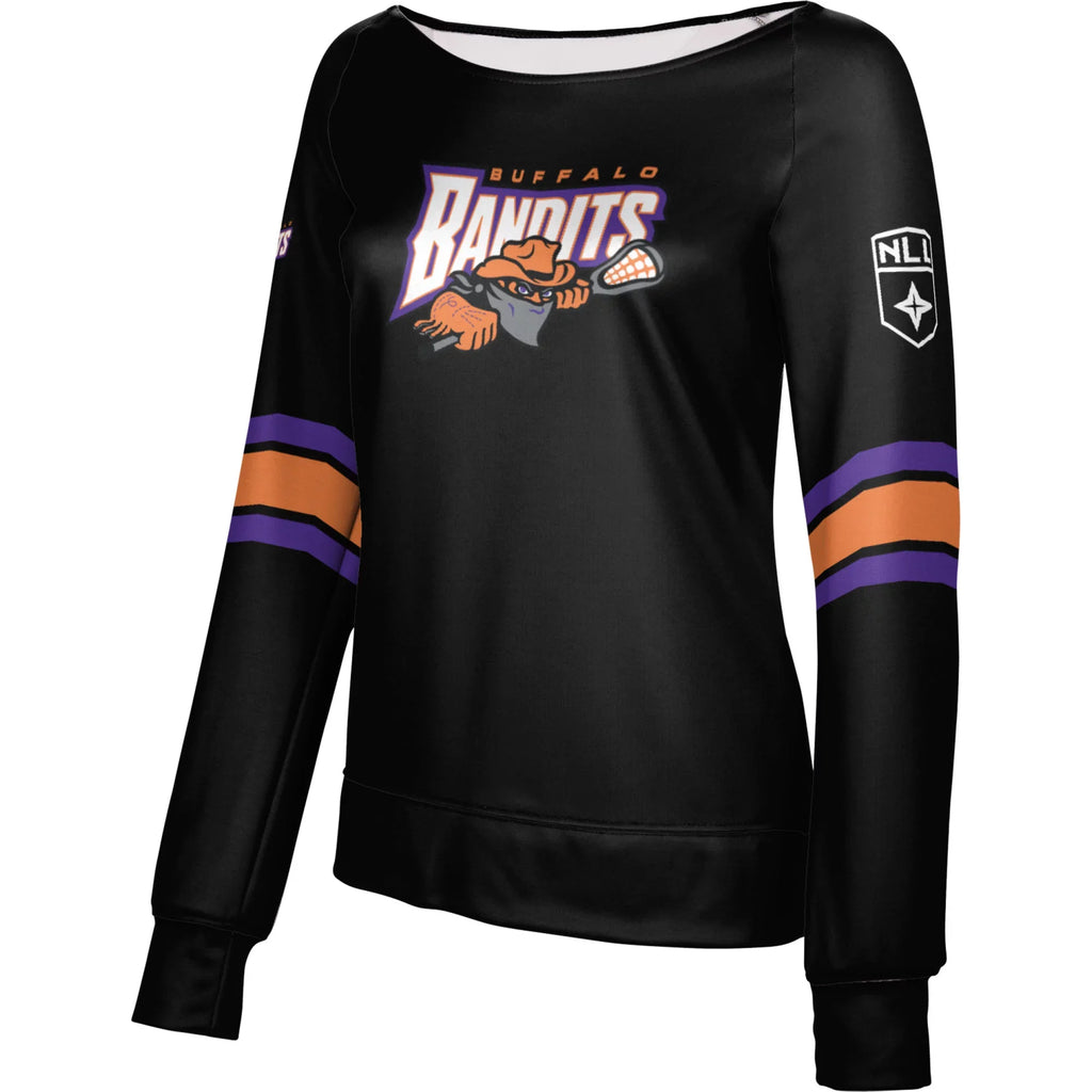 Girls Youth Epoch Lacrosse Jet Buffalo Bandits Boat Neck Pullover Sweatshirt