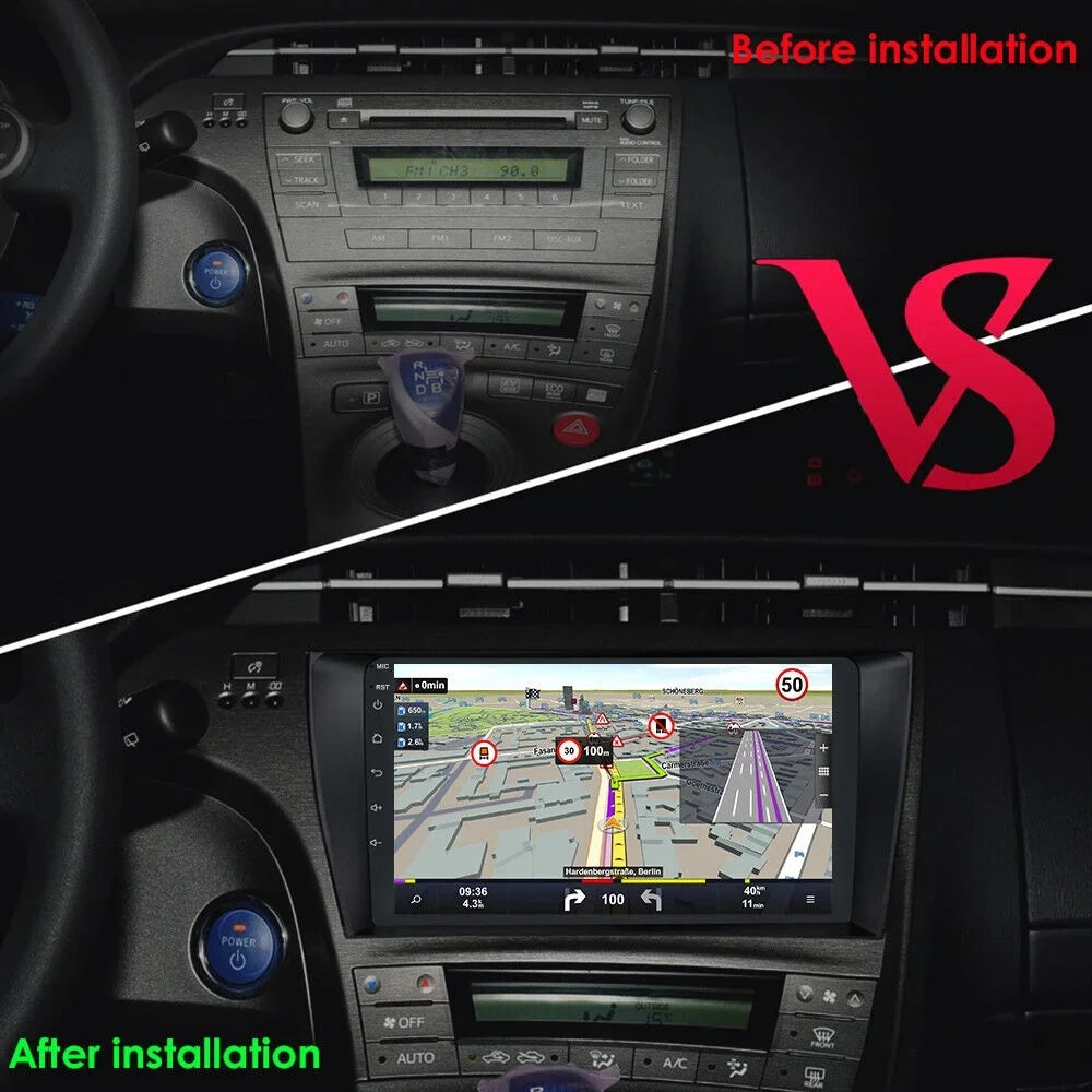 9" 1280*720 IPS 2+32G Android Auto CarPlay Car Stereo Radio for Prius 2009-2016 GPS w/Cam