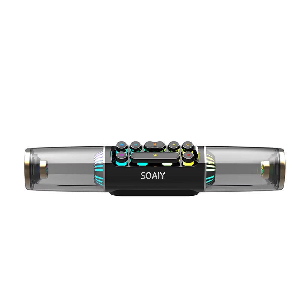 Andoer soaiy SH19 HiFi Speaker Computer Subwoofer RGB Bass Sound Bar Stereo Music Player Sound Box TF Port 3.5mm Audio Input for PC Laptop Smartphone Tablet