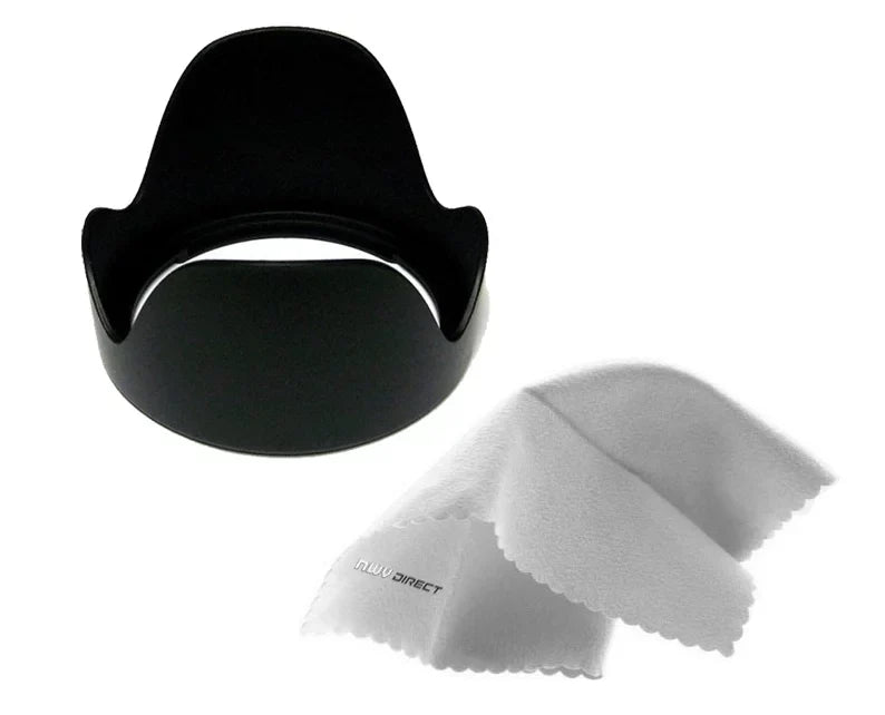 Alpha a6500 Pro Digital Lens Hood (Flower Design) (67mm) + Nw Direct Microfiber Cleaning Cloth.