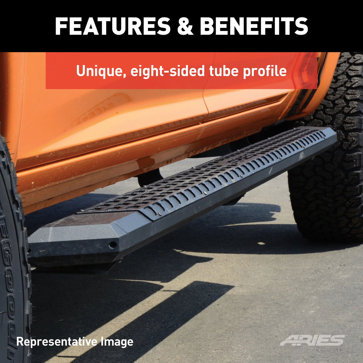AdvantEDGE 5-1/2" x 91" Dark Aluminum Side Bars (No Brackets) Fits select: 2015,2017-2024 CHEVROLET SILVERADO
