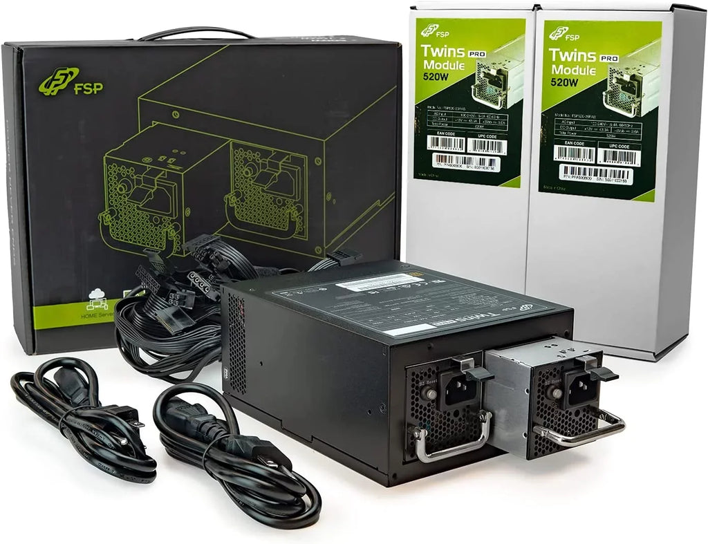 FSP Twins Pro ATX PS2 1+1 Dual Module 700W Efficiency ≥90% Hot-swappable Redundant Digital Power Supply with Guardian Monitor Software (Twins Pro 700)