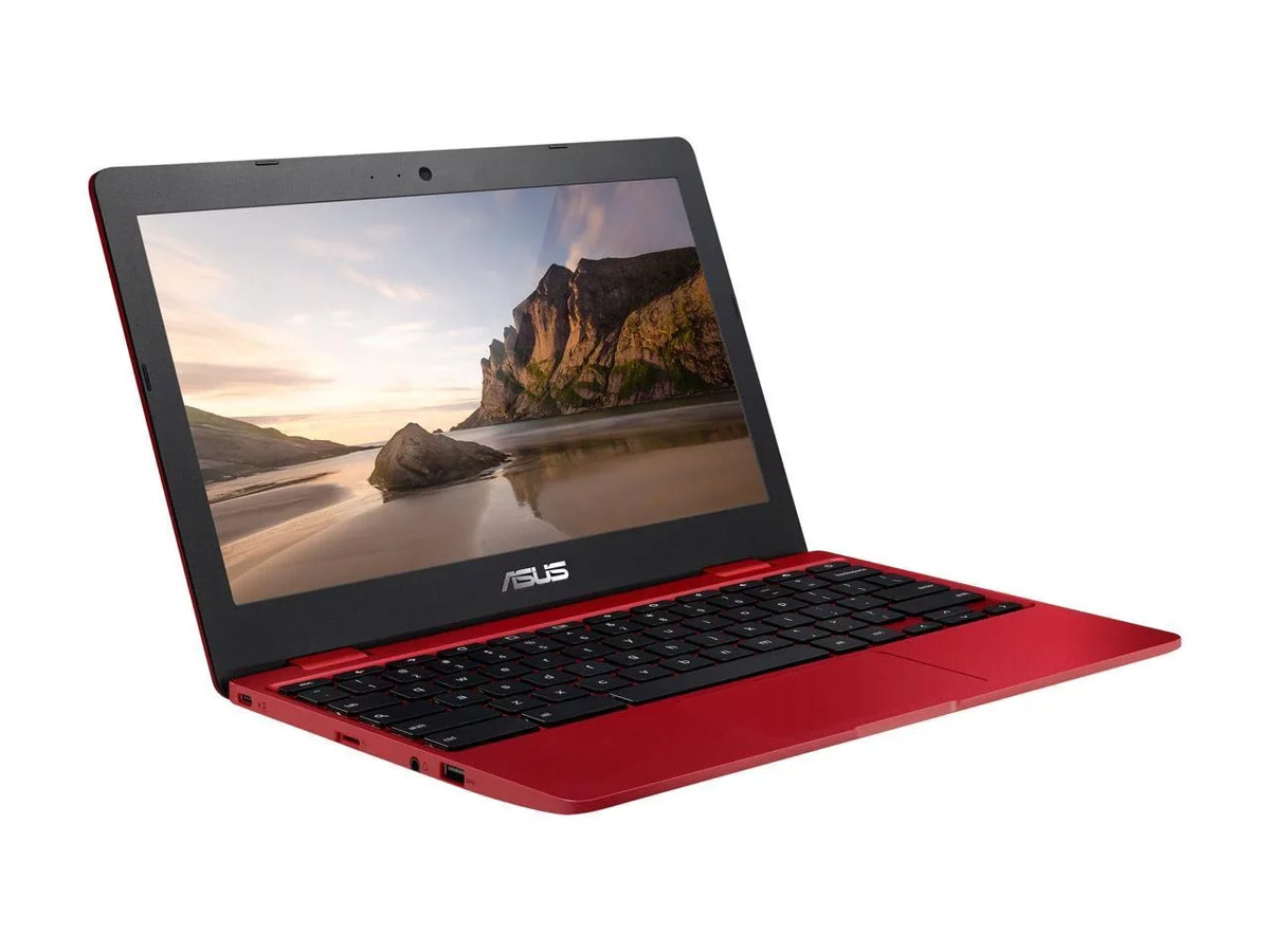 Chromebook Laptop in Red, 12, Celeron, 32GB Flash Storage, 4GB RAM, C223NA-DH02-RD