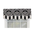 RLF Home Ozbourne Glory Valance Jet 3" Rod Pocket, Layered, Trimmed. 50"W X 16"L