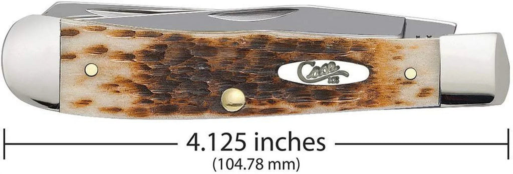 Case Amber Bone CV Trapper Pocket Knife