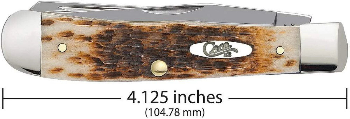 Case Amber Bone CV Trapper Pocket Knife