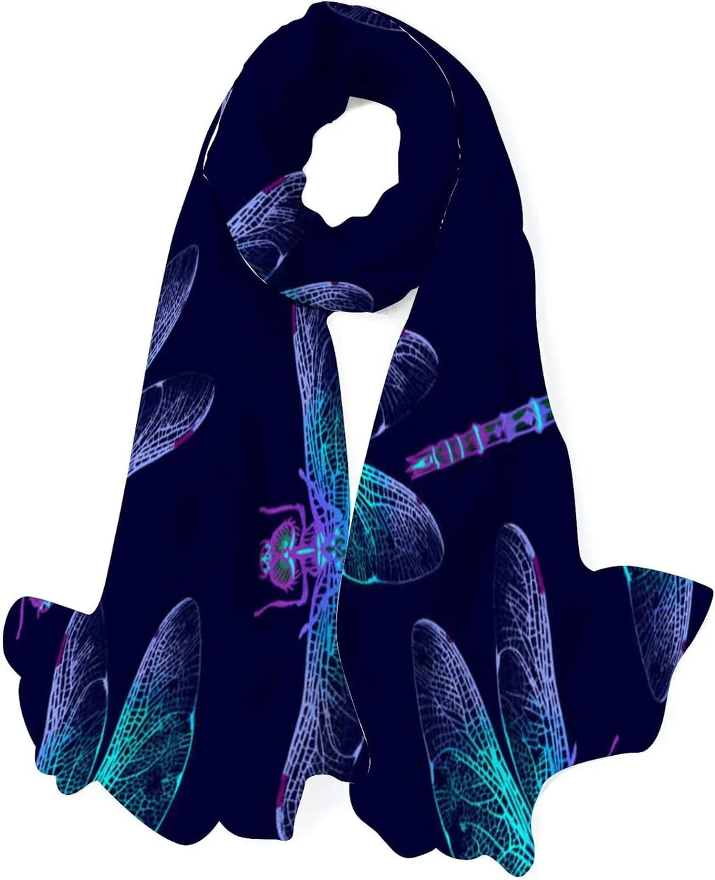 Hyjoy Dragonfly Long Silk Neck Scarf Load Shawl Wrap Scarves for Women Girls