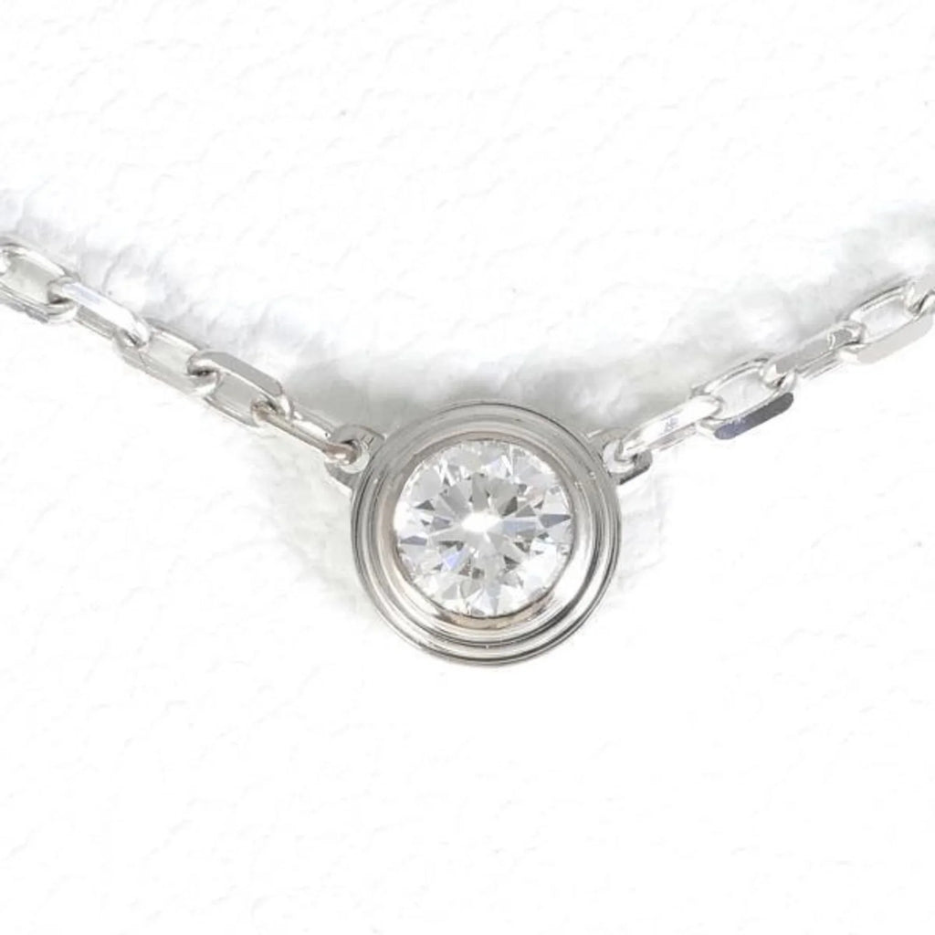 Pre-Owned Cartier D'Amour SM K18WG Necklace Diamond Total Mass approx. 3.0g Approx. 41cm Similar (Good)