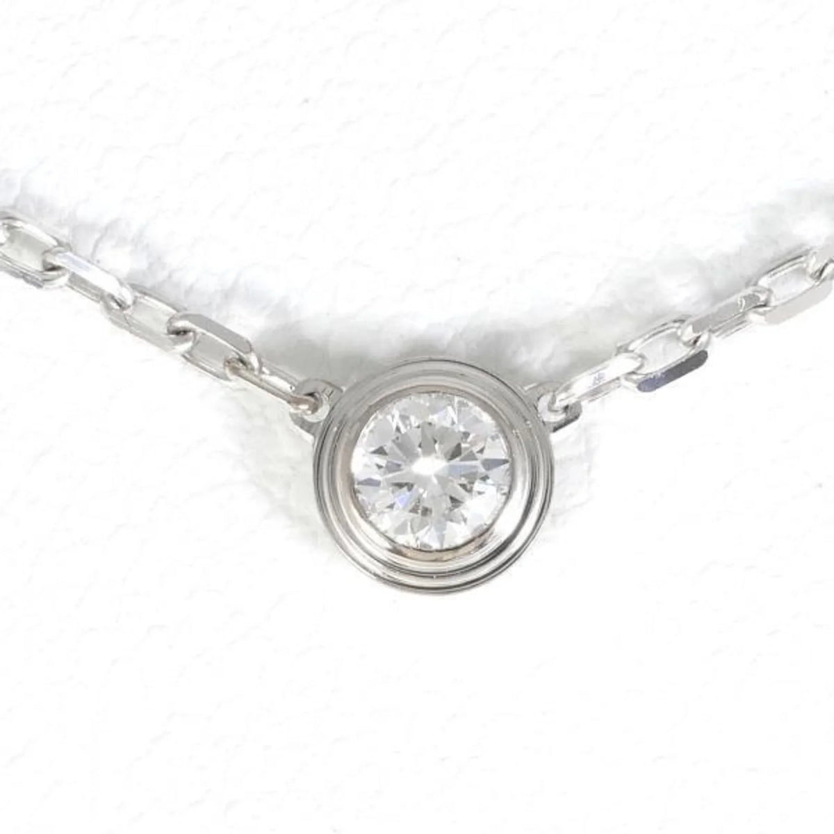 Pre-Owned Cartier D'Amour SM K18WG Necklace Diamond Total Mass approx. 3.0g Approx. 41cm Similar (Good)