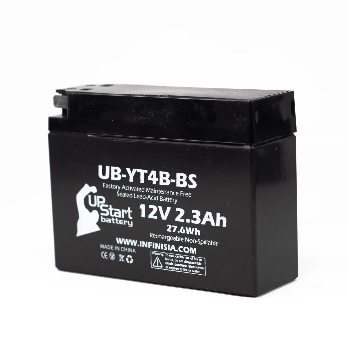 2-Pack UpStart Battery Replacement 2012 Yamaha SR400 (FI) 400CC Factory Activated, Maintenance Free, Motorcycle Battery - 12V, 2.3Ah, UB-YT4B-BS