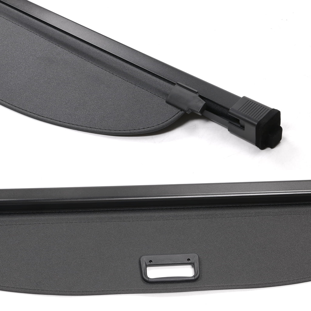 Ikon Motorsports Cargo Cover Compatible With 2021-2023 Nissan Rogue All Models Plastic & Aluminum Rod Dark Security Rear Trunk Cover Security Retractable Shield