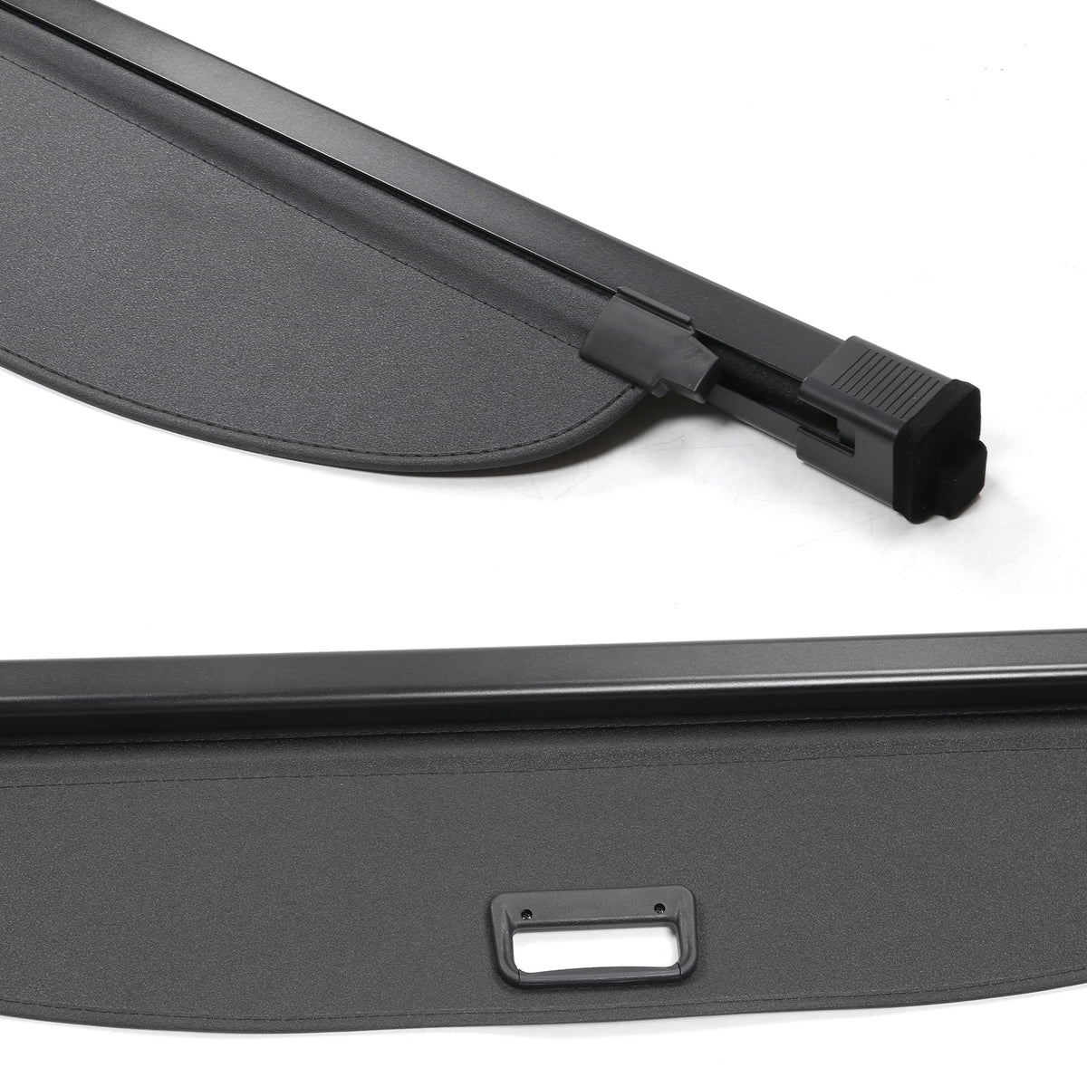 Ikon Motorsports Cargo Cover Compatible With 2021-2023 Nissan Rogue All Models Plastic & Aluminum Rod Dark Security Rear Trunk Cover Security Retractable Shield