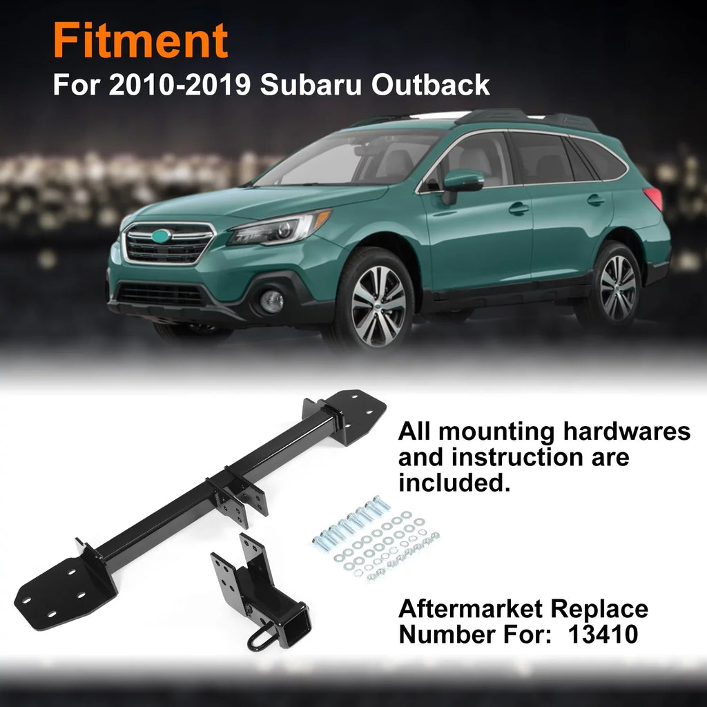 Kojem Class 3 Trailer Hitch Receiver 2" for 2010-2019 Subaru Outback Hatchback Steel Ebony